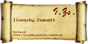 Ilovszky Zsanett névjegykártya